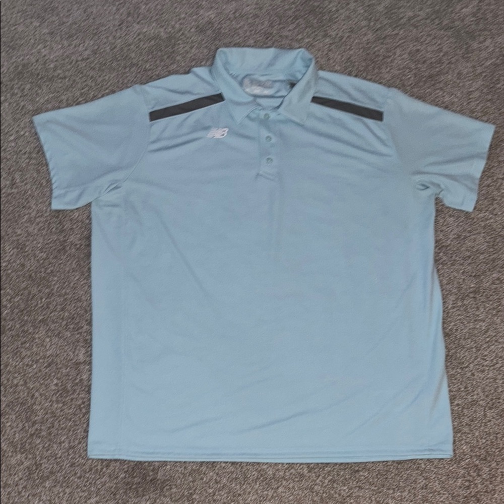 New Balance Men's Performance Polo Shirt Sz 2XL Blue Athletic Golf NB-DRY
